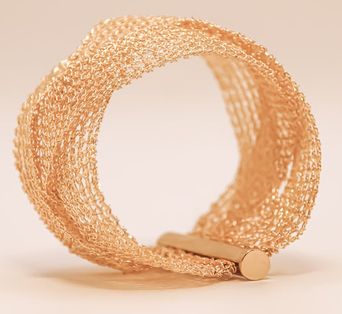 Manchette Large – Collection tressée Finition dorée – MLSMOT1
