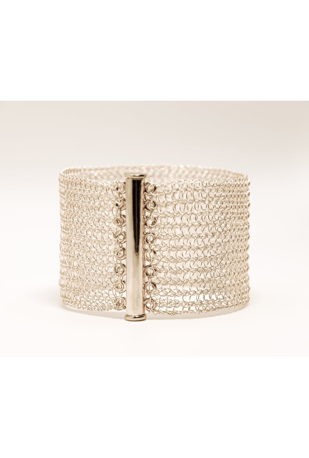 Manchette Large – Collection tissée Finition argentée – MLASM1