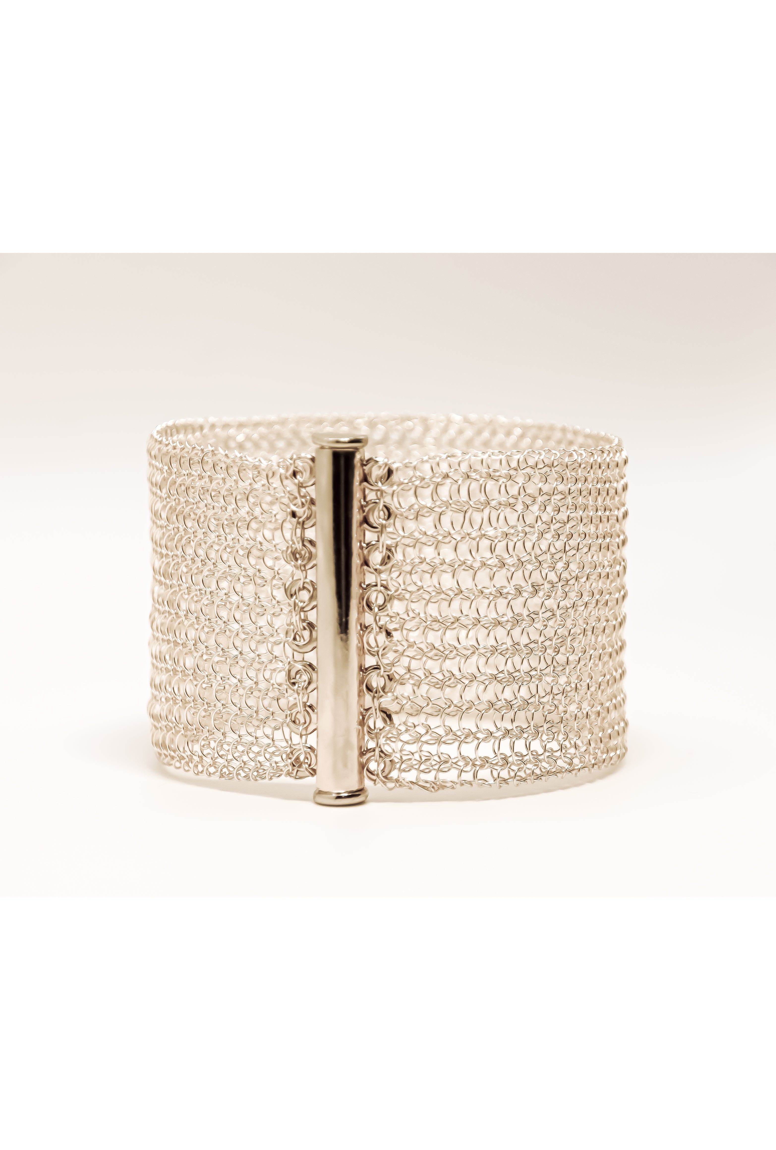 Manchette Large – Collection tissée Finition argentée – MLASM1