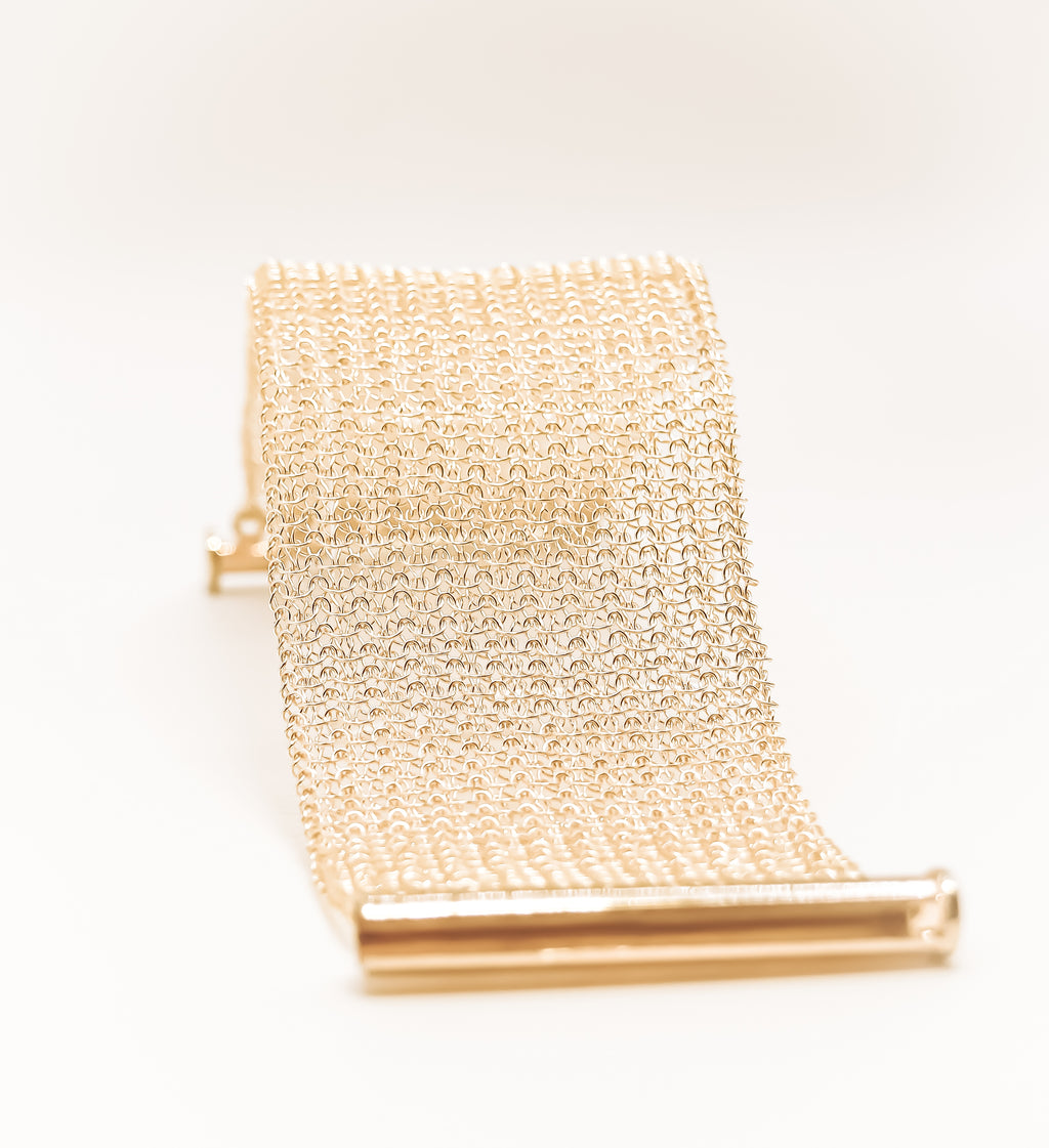 Manchette Large – Collection tissée Finition dorée – MLSMO1
