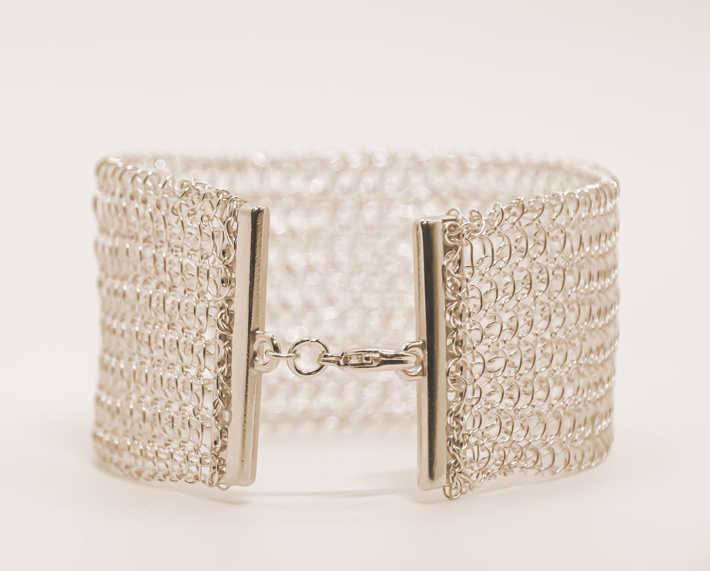Manchette Fine – Collection tissée Finition Argentée - MFSMA1