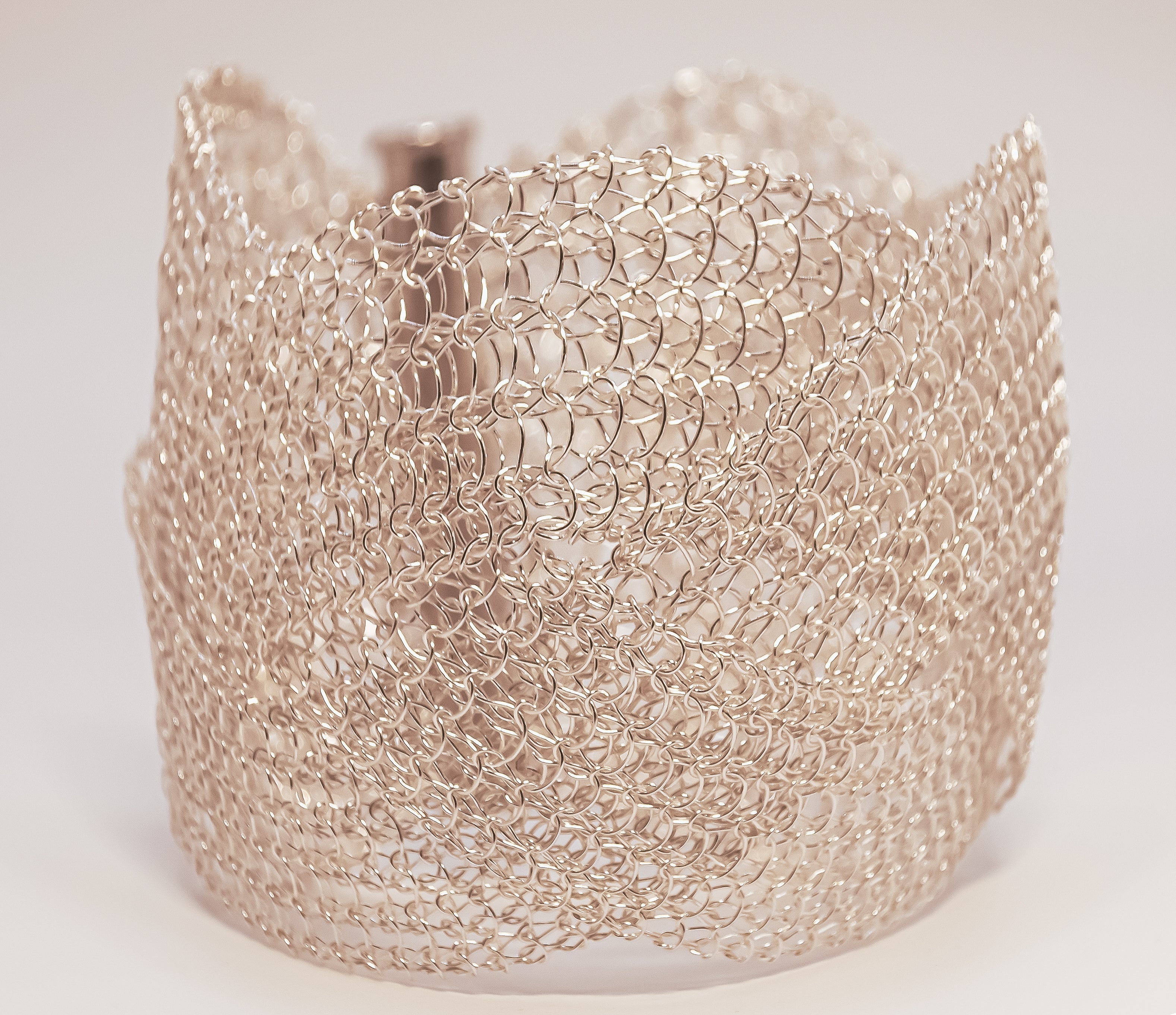 Manchette Large – Collection tressée Finition argentée –MLSMAT1