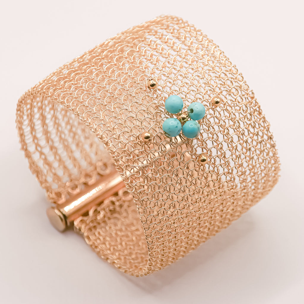 Manchette Large perlée  -  Collection tissée