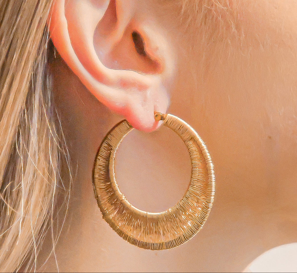 Boucles d’oreilles créoles - Collection tissée