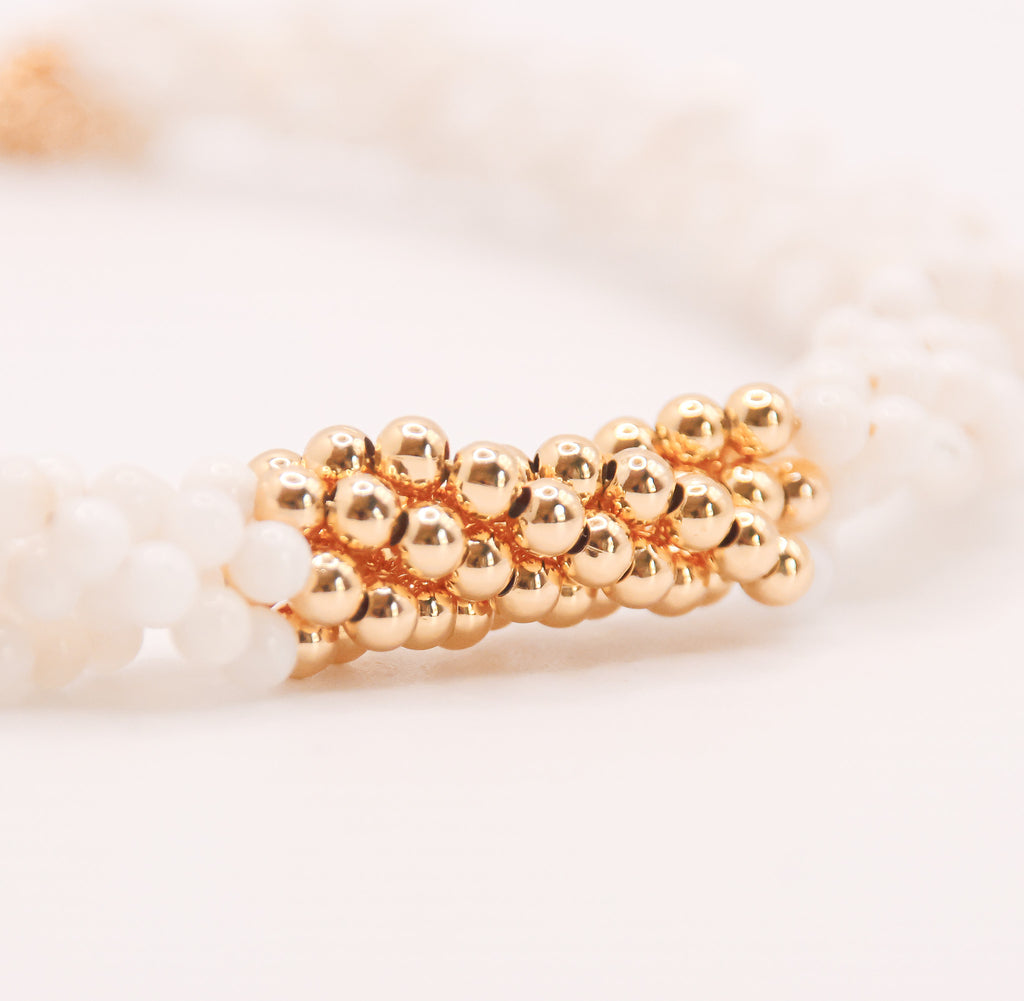 Chocker Nacre Torsadée, version duo  Collection perlée