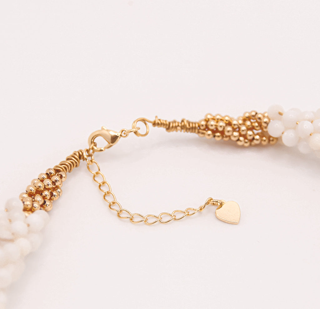 Chocker Nacre Torsadée, version duo  Collection perlée